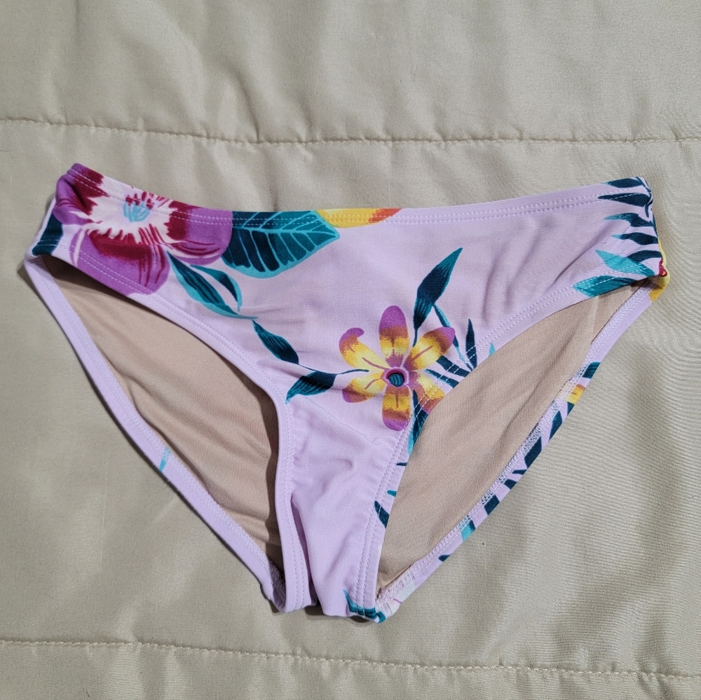 Old Navy Purple Floral Hipster Bikini Bottoms - Size Large